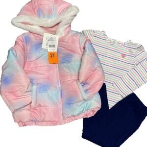 Little Me Girls Jacket Shirt Pants Set Size 2T NWT